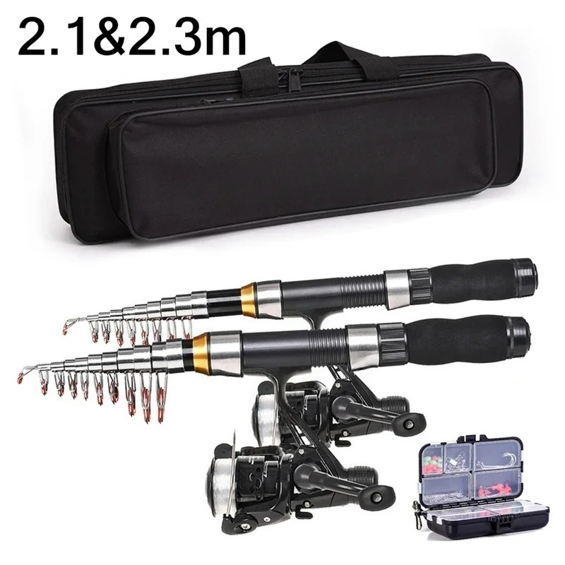 Spincast Reel - BRAVMAK 2.1/2.3 m Teleskopowy Zestaw Wędkarski